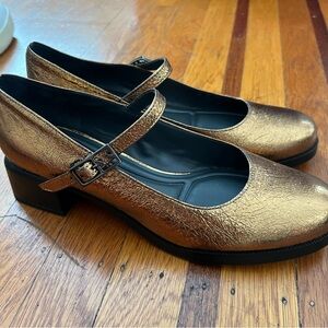 NEW Franco Sarto Women's Pesara Mary Jane Pump bronze metallic leather 8